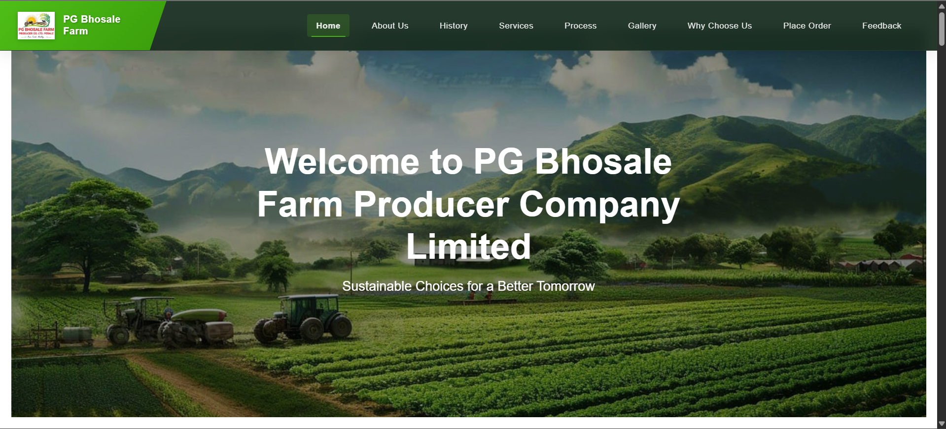 PG Bhosale Farms Website
